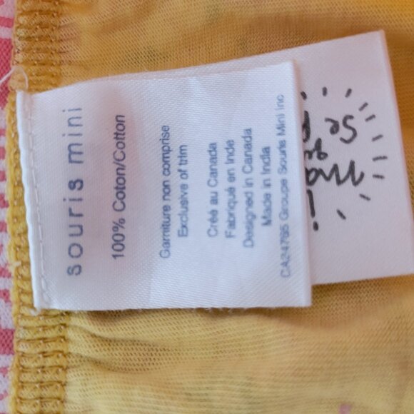 Souris Mini Girls 12Y Pajama Set Yellow Strawberry Print Tank & Shorts Cotton - Picture 5 of 7